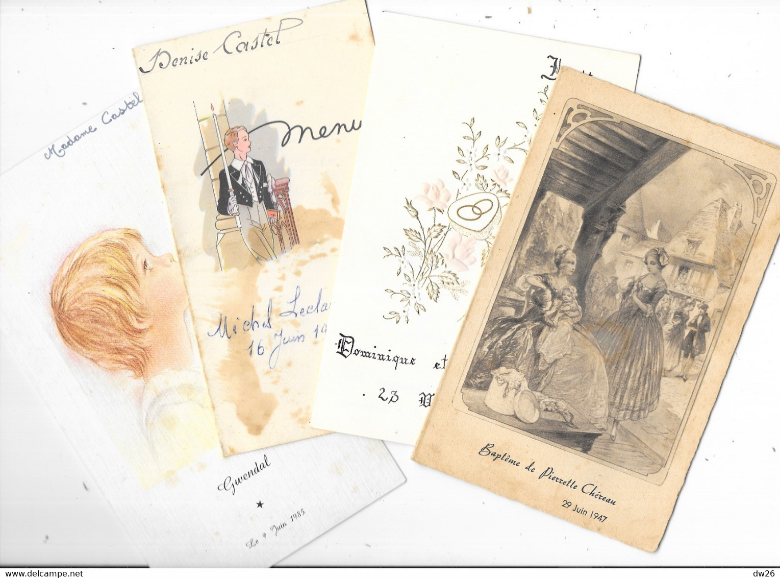 Lot De 18 Menus (communion, Mariage, Anniversaire, Baptême...) - Menú