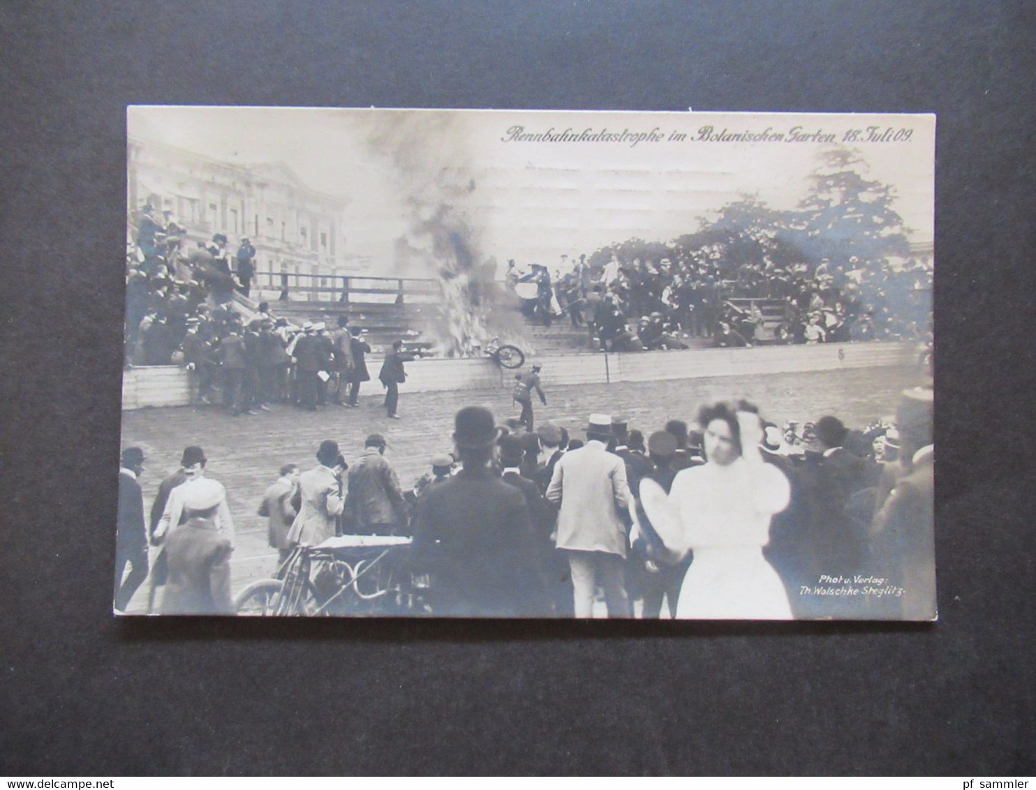 Berlin 1909 Rennbahnkatastrophe Von Berlin Im Botanischen Garten / Schwarzer Sonntag / Motorradunfall Foto PK - Motorbikes