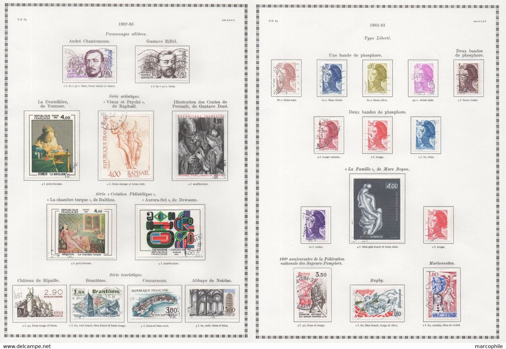 FRANCE / 1980  A 1984 - 5  ANNEES  COMPLETES OBLITEREES DU # 2073  AU 2346 / COTE 190.50 € / 12 IMAGES (ref  7310)