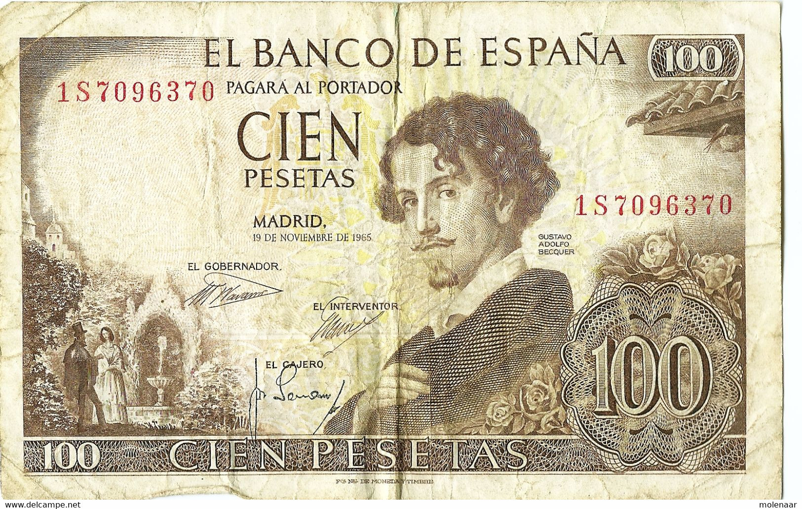 Spanje 1 Biljet Van 10 Pesetas Uiy 1965 Gebruikt (3221) - 10 Pesetas