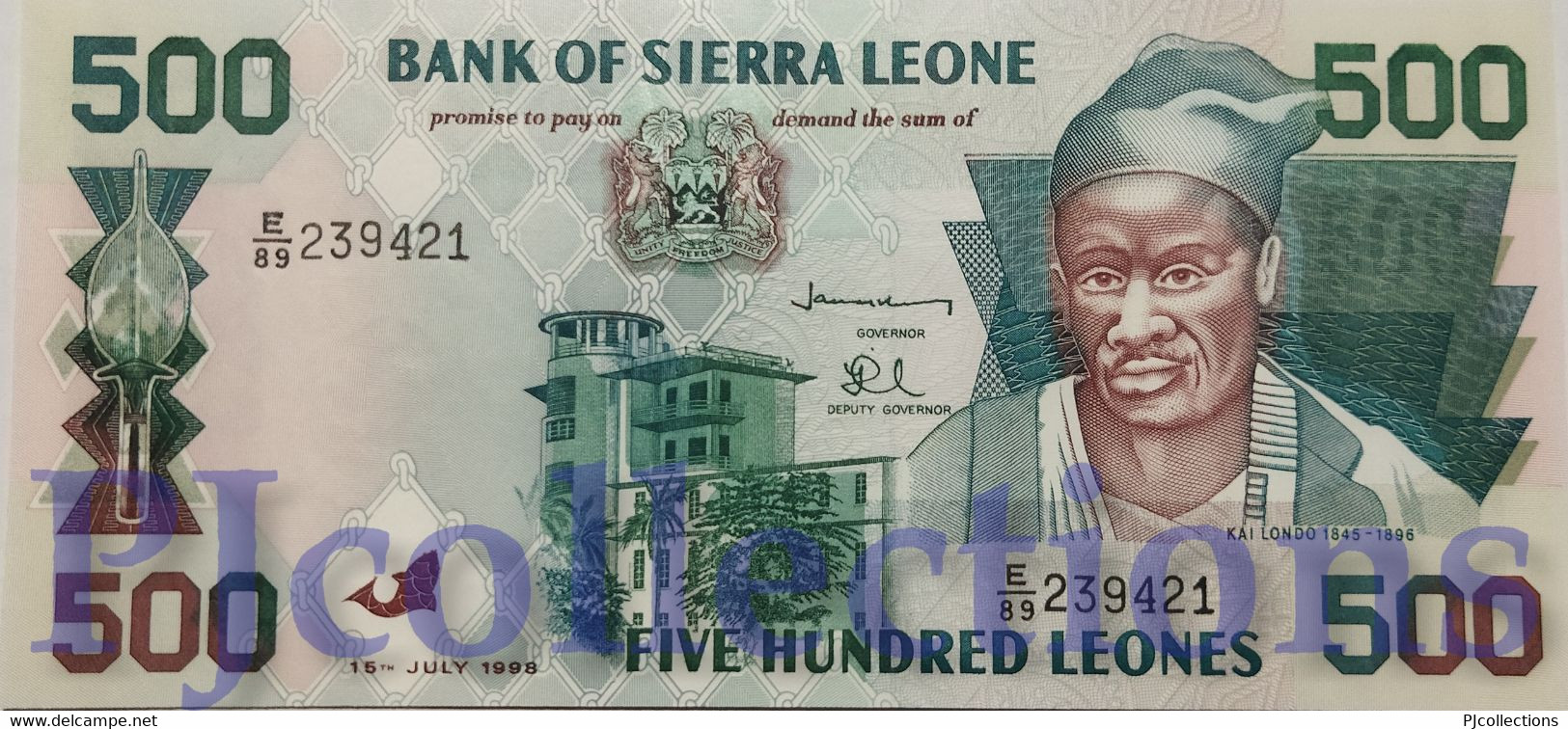 SIERRA LEONE 500 LEONES 1998 PICK 23b UNC - Sierra Leone