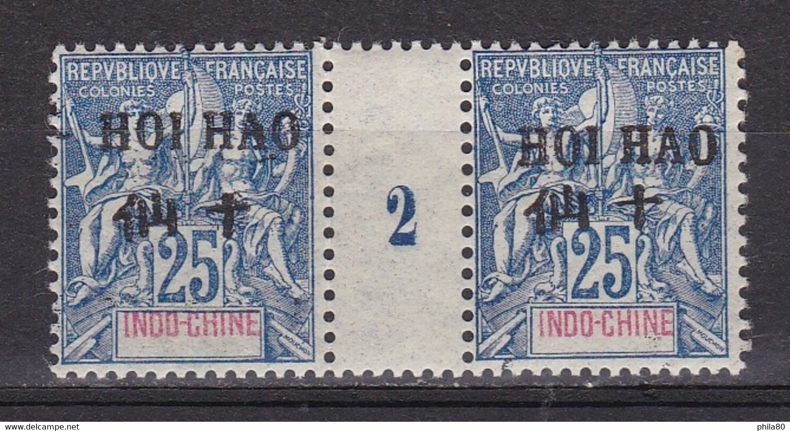 HOI-HAO N°24** Mill 2 (25 C. Bleu) - Unused Stamps