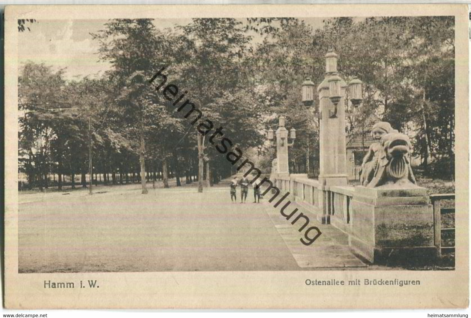 Hamm I. W. - Ostenallee Mit Brückenfiguren - Verlag Hermann Lorch Dortmund - Hamm