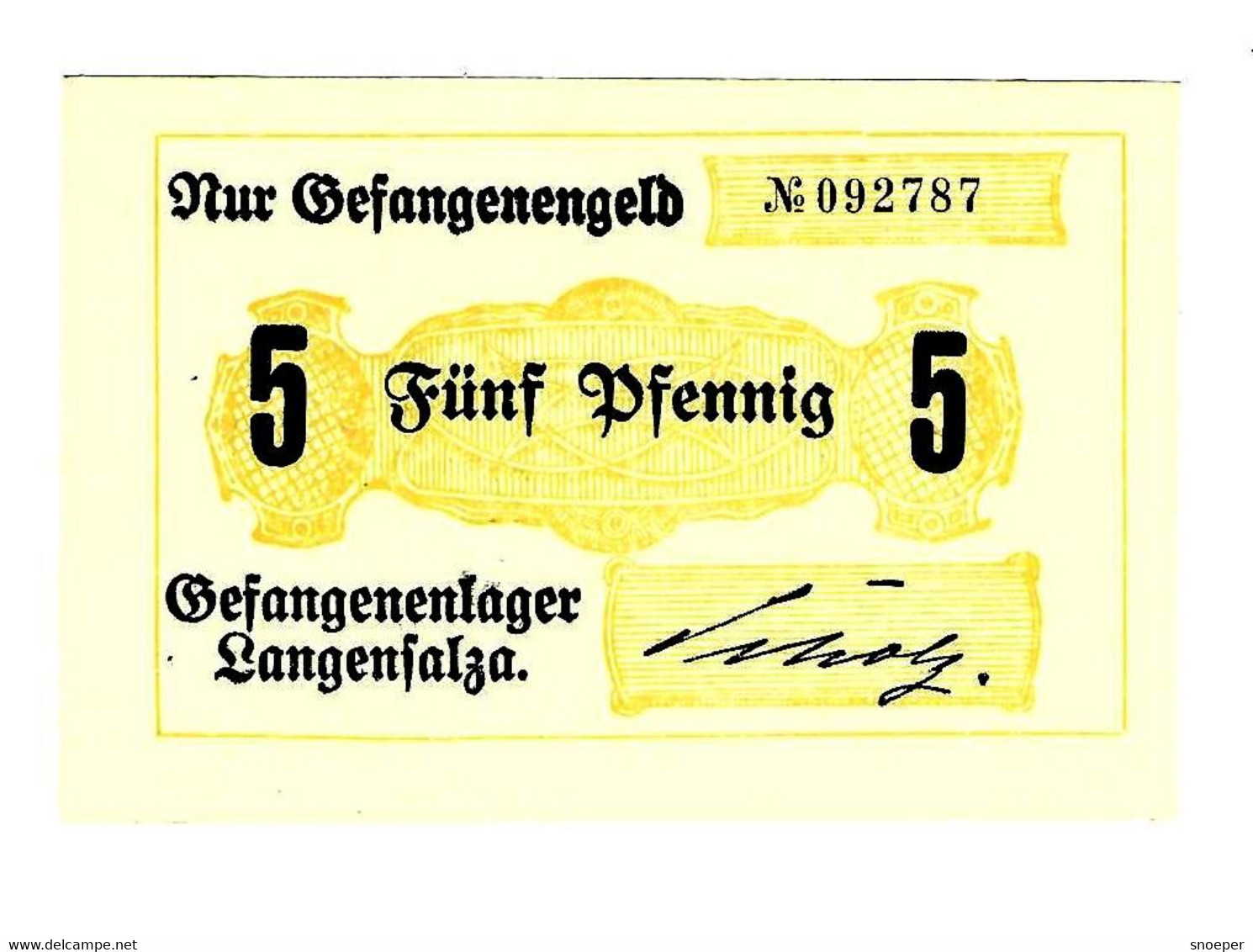 *germany Gefangenen Lager Langensalza  5 Pfennig  05.20 - Otros & Sin Clasificación