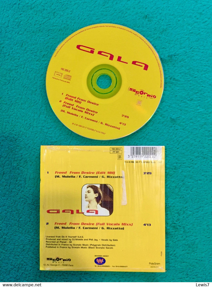 CD 2 Titres SINGLE : GALA - FREED From Desire - Autres - Musique Anglaise