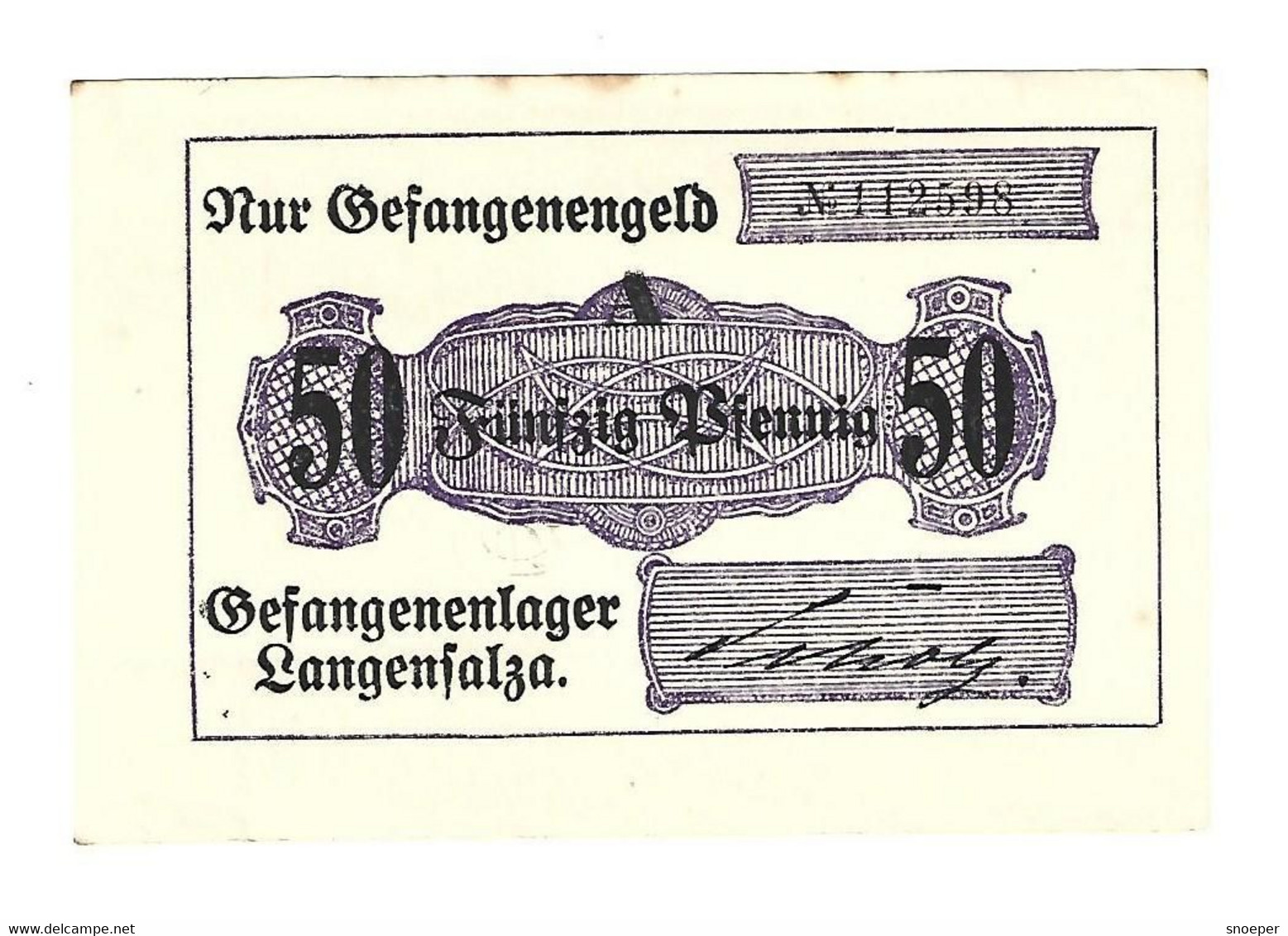 *germany Gefangenen Lager Langensalza  50 Pfennig  05.31 - Andere & Zonder Classificatie