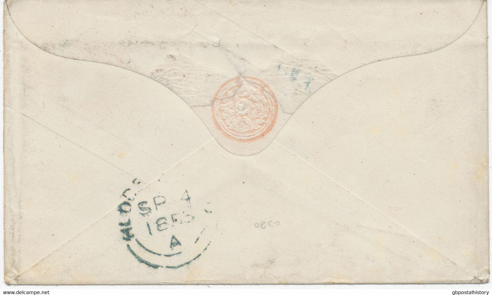 GB 1856 QV 1d Pink VFU Postal Stationery Envelope Size B With Rare Scottish EXPERIMENTAL Duplex Postmark „PERTH / 280" - Covers & Documents