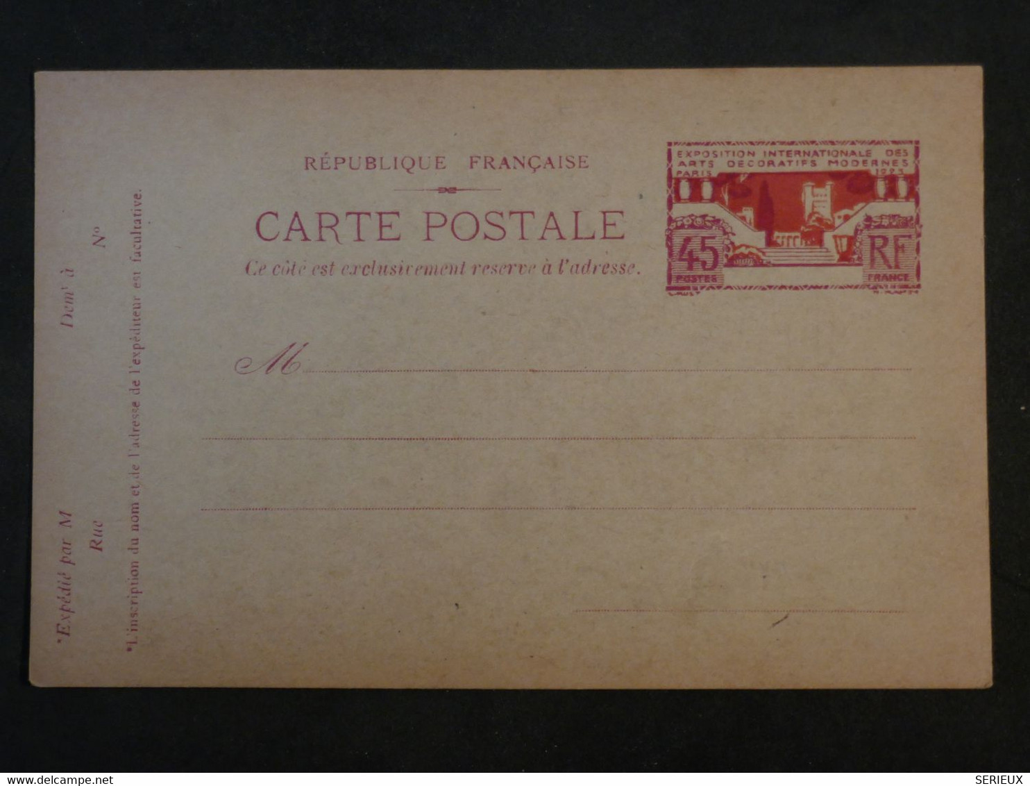 BJ12  FRANCE   BELLE LETTRE  ENTIER 1920  ++NON VOYAGEE++ - Other & Unclassified