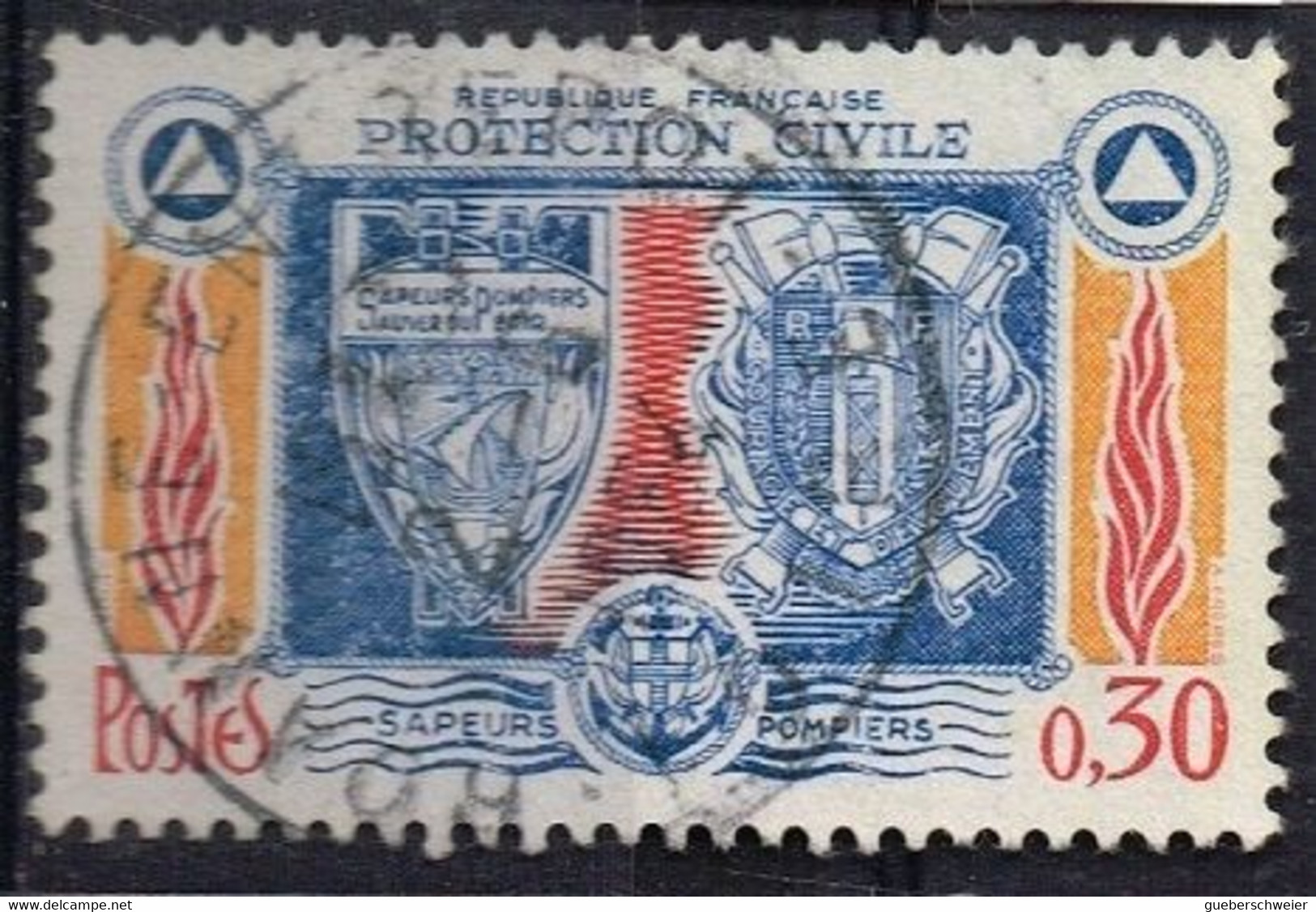 FR VAR 48 - FRANCE N° 1404b Obl. Variété Lettres évidées - Used Stamps