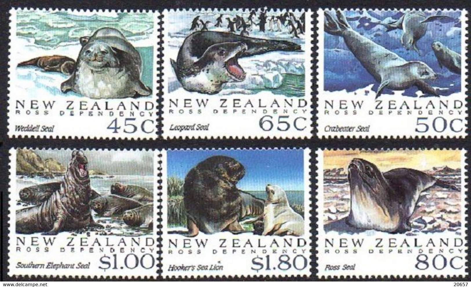 Nouvelle-Zélande New Zealand 1168/73 Faune, Phoques, Leopard De Mer, éléphant De Mer, Lion De Mer - Faune Antarctique