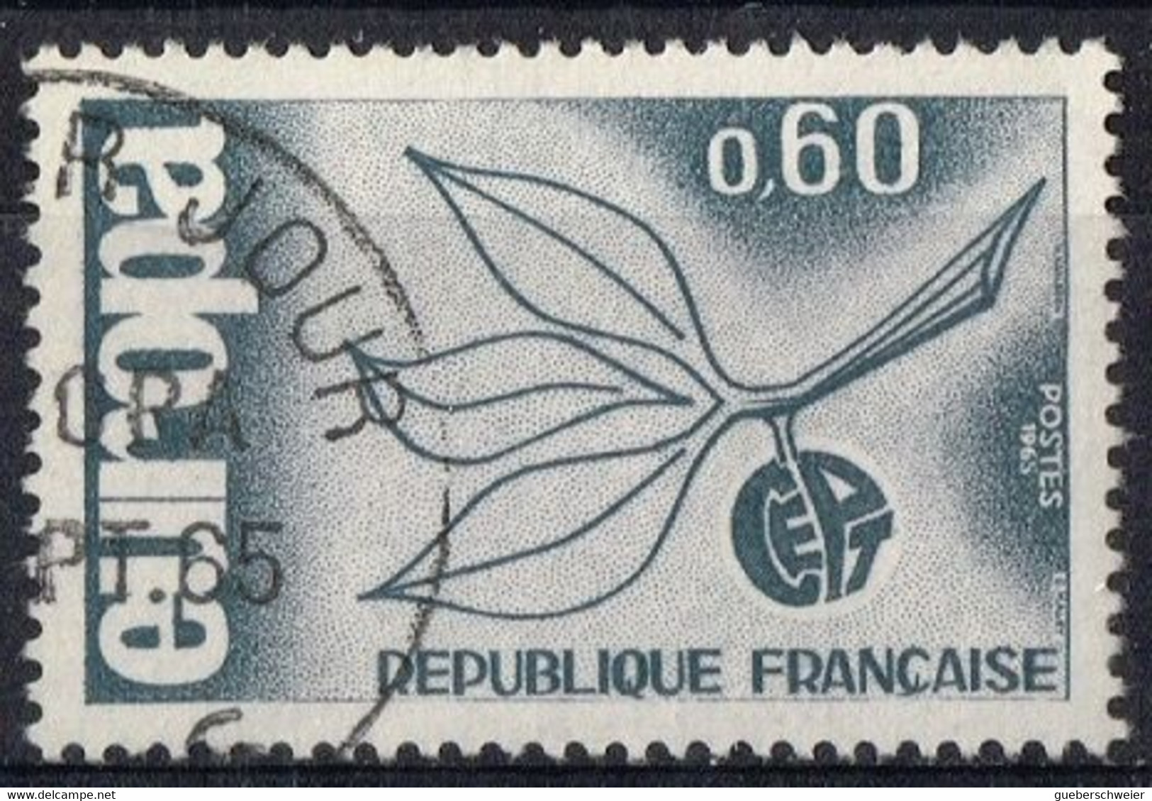 FR VAR 50 - FRANCE N° 1456a Obl. Variété Cadre Inférieur Effacé - Gebruikt