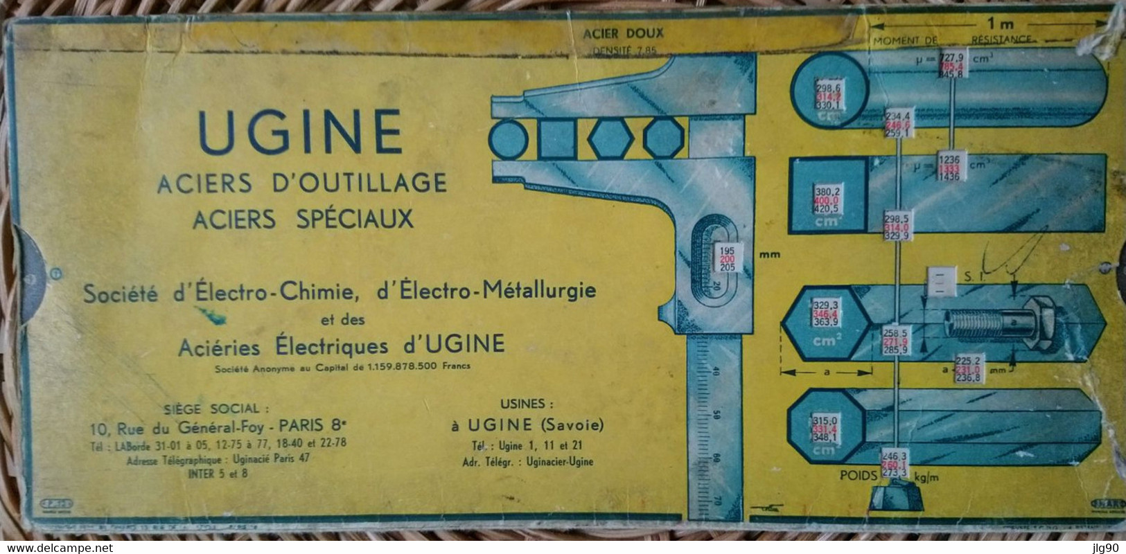 Règle UGINE Acier D'outillage, Acier Spéciaux - Andere & Zonder Classificatie