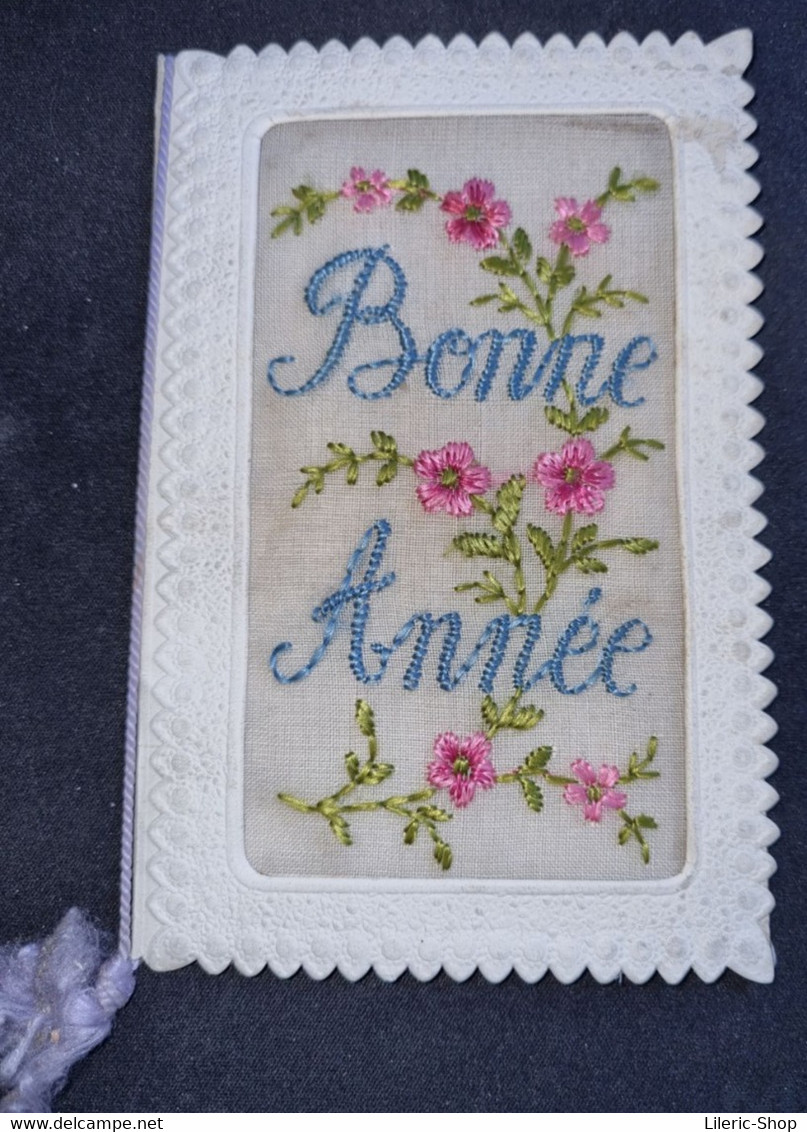 "BONNE ANNÉE"  Cpa Système Carnet, Tissée, Brodée Dentelée ± 1910 - ♥♥♥ - Nouvel An