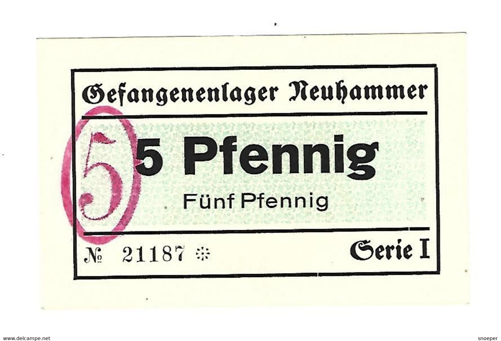 *germany  Gefangenen Lager  Neuhammer 5 Pfennig   05.03.3 - Other & Unclassified