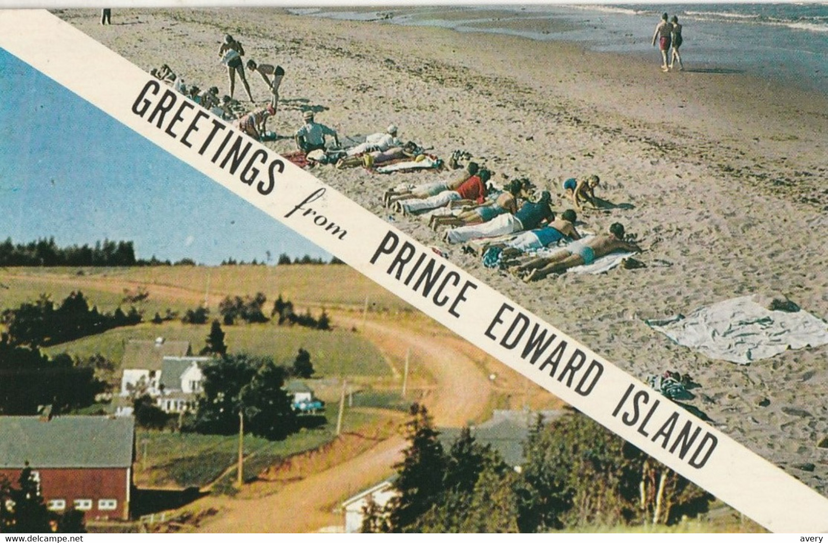 Greetings From Prince Edward Island Glue On Back Colle En Dos - Autres & Non Classés