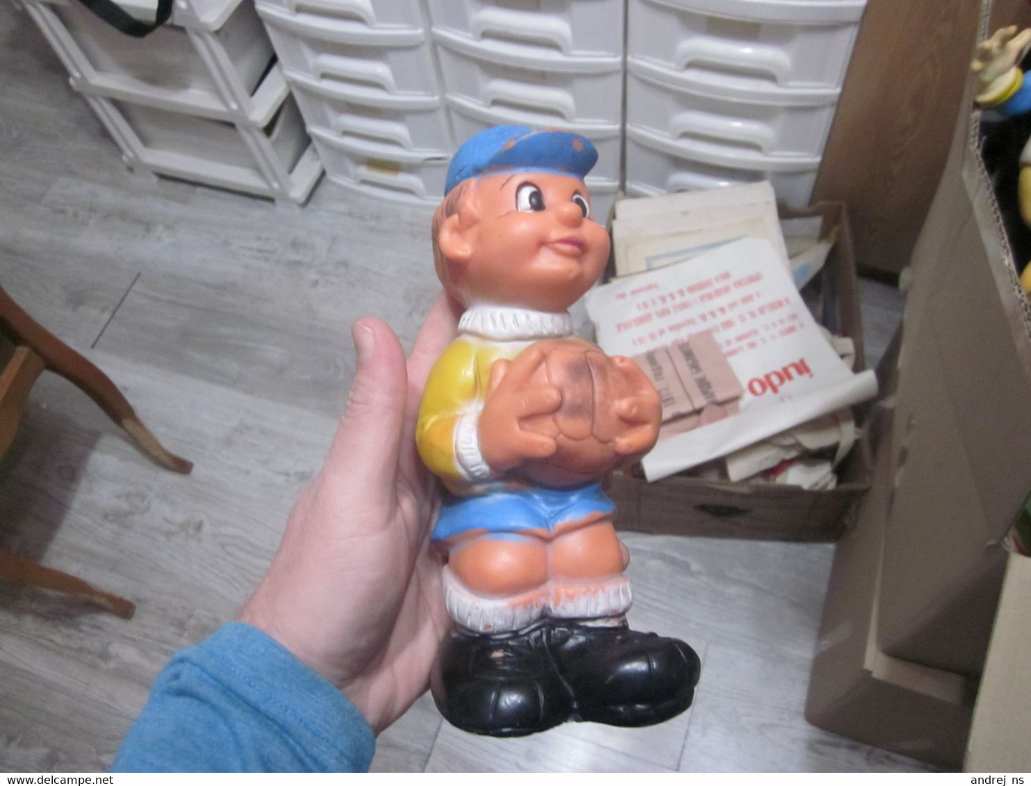 Old Rubber Toy Footballer ART 321 Height 20 Cm - Other & Unclassified