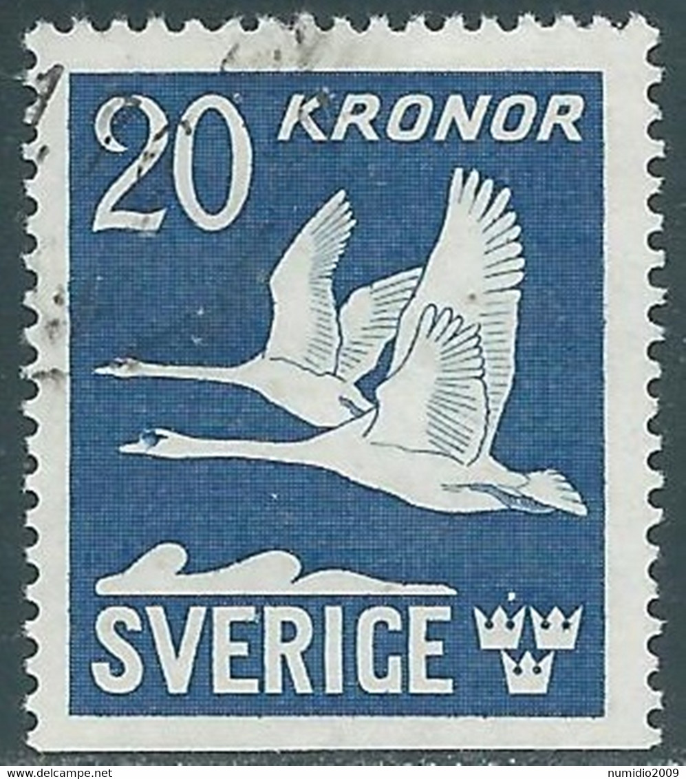 1942-53 SVEZIA POSTA AEREA USATO CIGNI IN VOLO D. SU 3 LATI - RB41-8 - Used Stamps