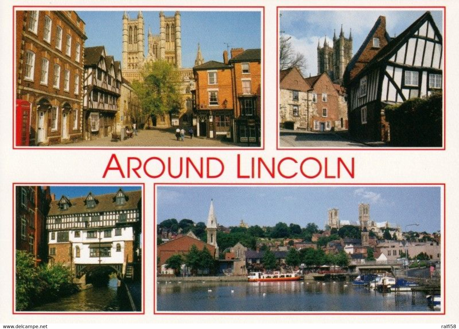 2 AK England * Ansichten Von Lincoln - Steep Hill, Castle Square And Cathedral, Michaelgate, Old Town * - Lincoln