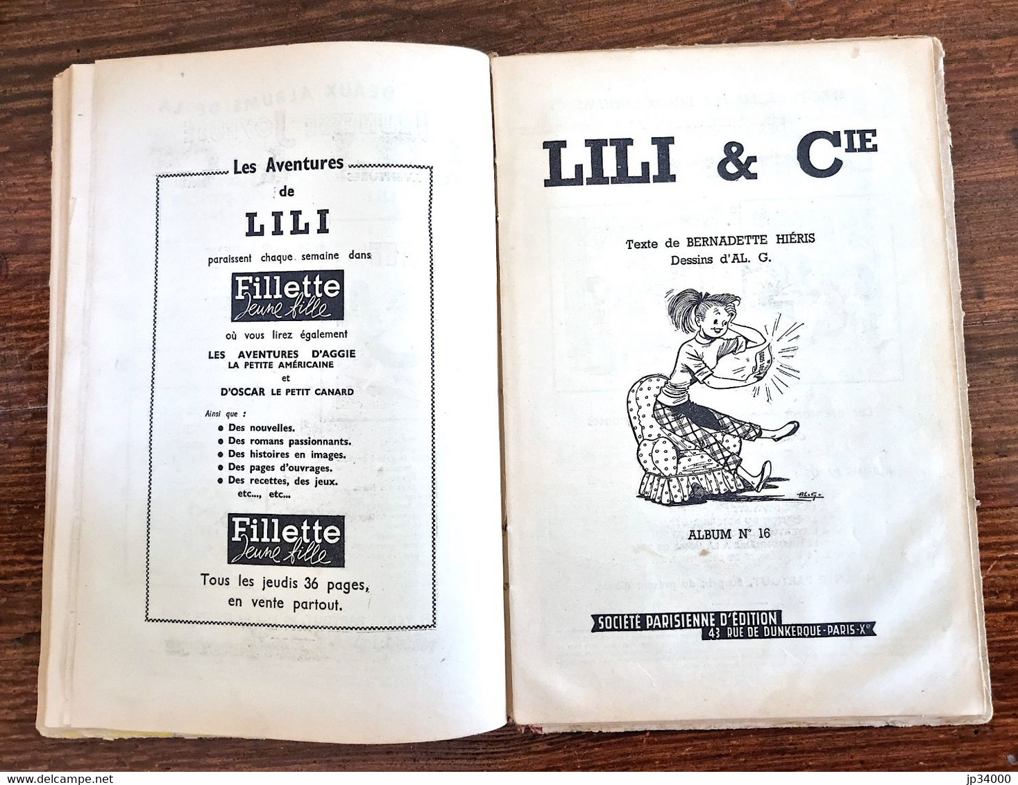 L'espiègle Lili. Album éditeur des n° 13, 14, 15 et 16. SPE fin des années 50 (éditions originales)