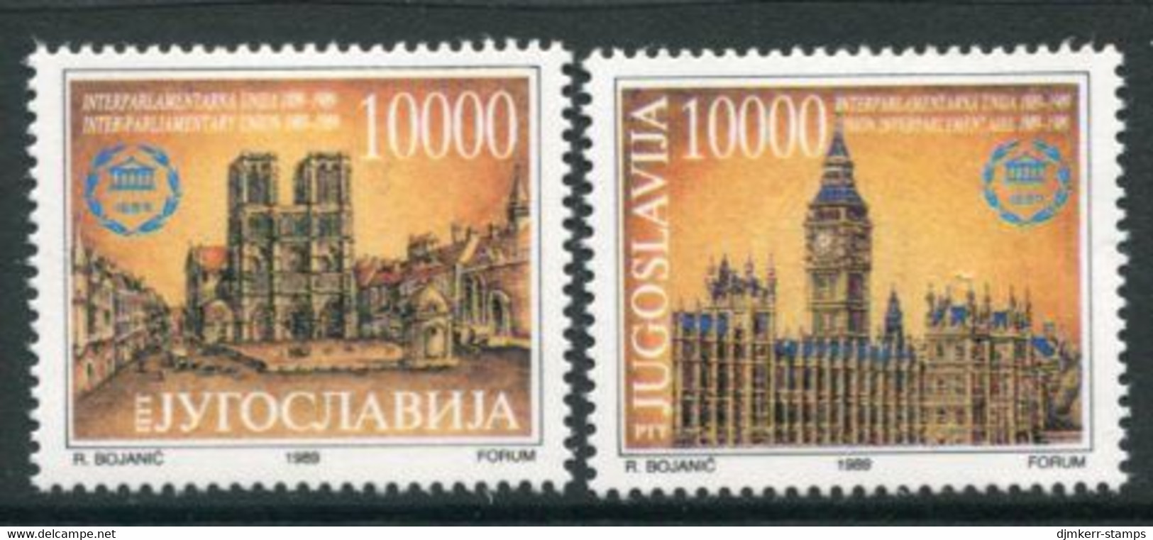 YUGOSLAVIA 1989 Interparliamentary Union MNH / **.  Michel  2367-68 - Neufs