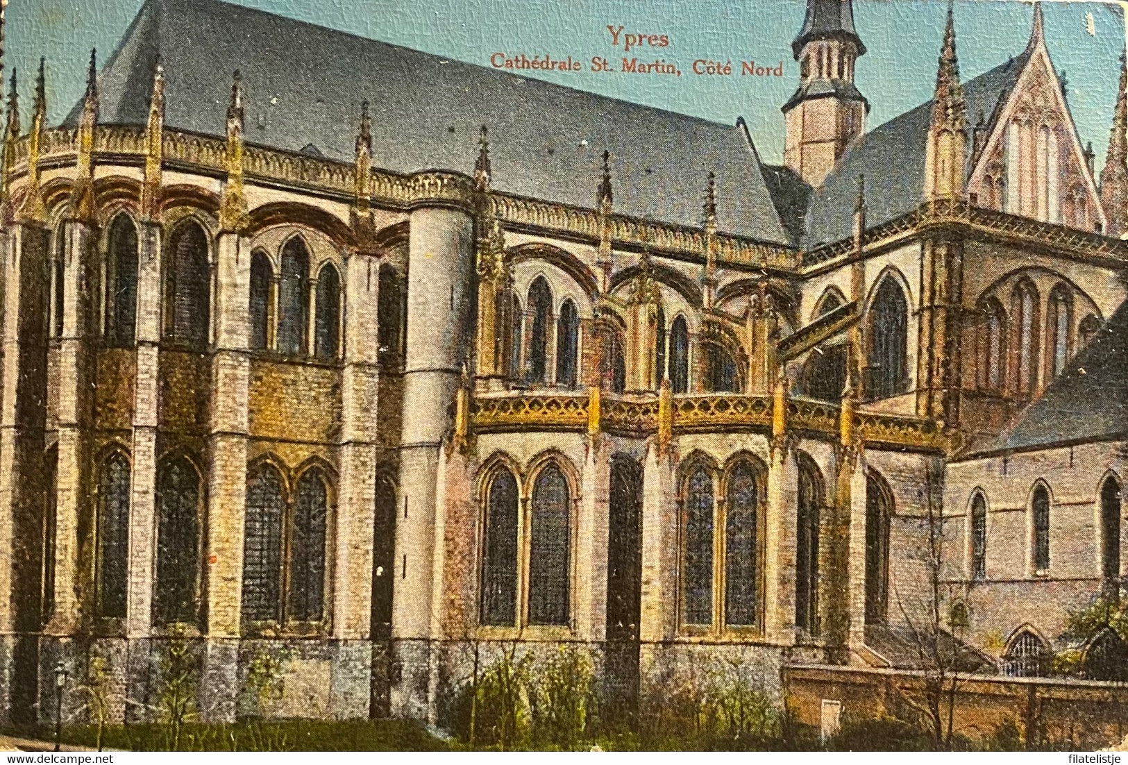 Ieper St Martin Cathedrals Côte Nord  Gelopen 1915 - Ieper