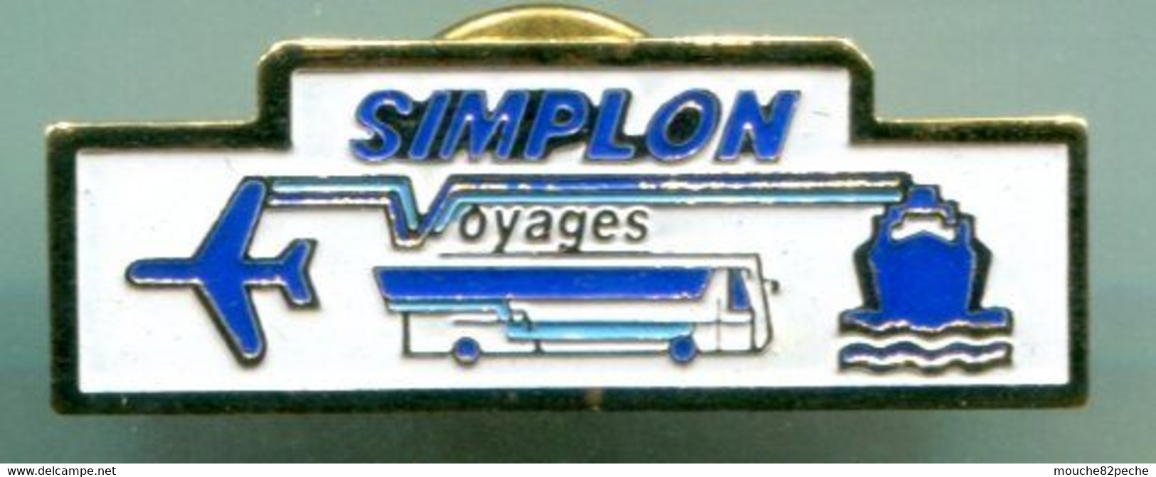 PIN'S  - SIMPLON VOYAGES - AVION  AUTOBUS - Transports