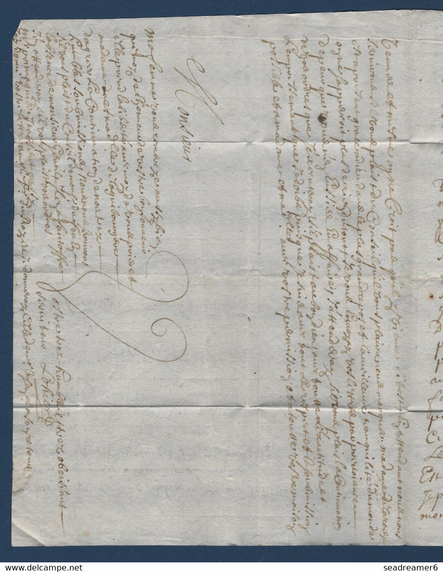 Lettre De 1689 Adréssée à Jacques Joachim Raoul Seigneur De La Guibourgère En Son Chateau Près Ancenis TAXE Manuscrite 3 - ....-1700: Precursors