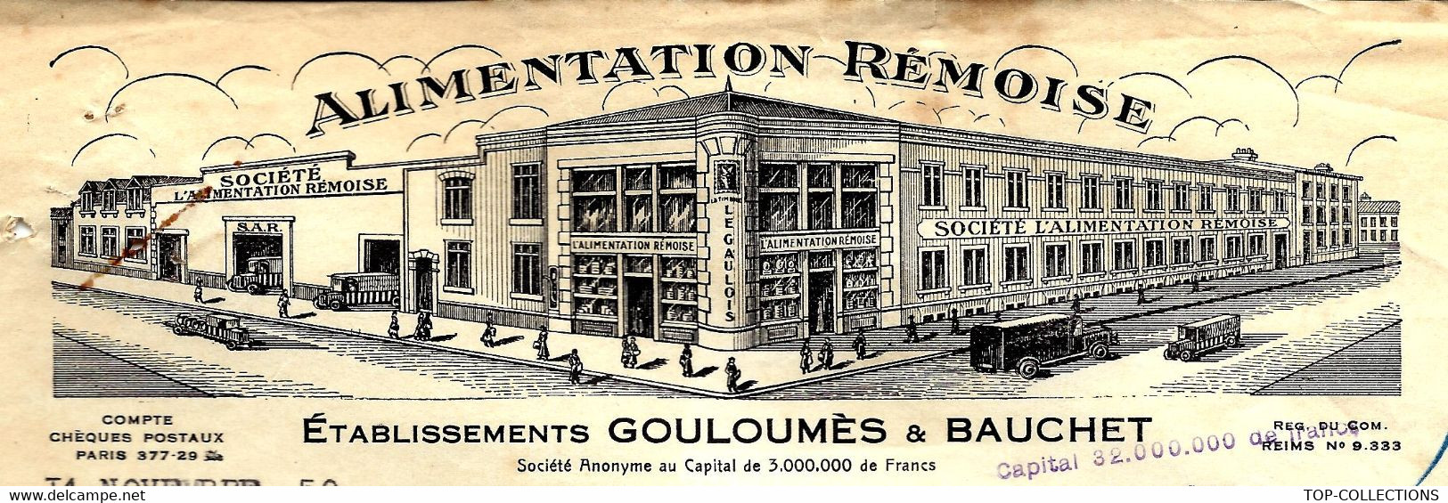 1950 ALIMENTATION REMOISE Reims Marne ENTETE SUPERBE Pour Landres Meurthe  Et Moselle  Genty B.E. V.SCANS+HISTORIQUE - 1950 - ...