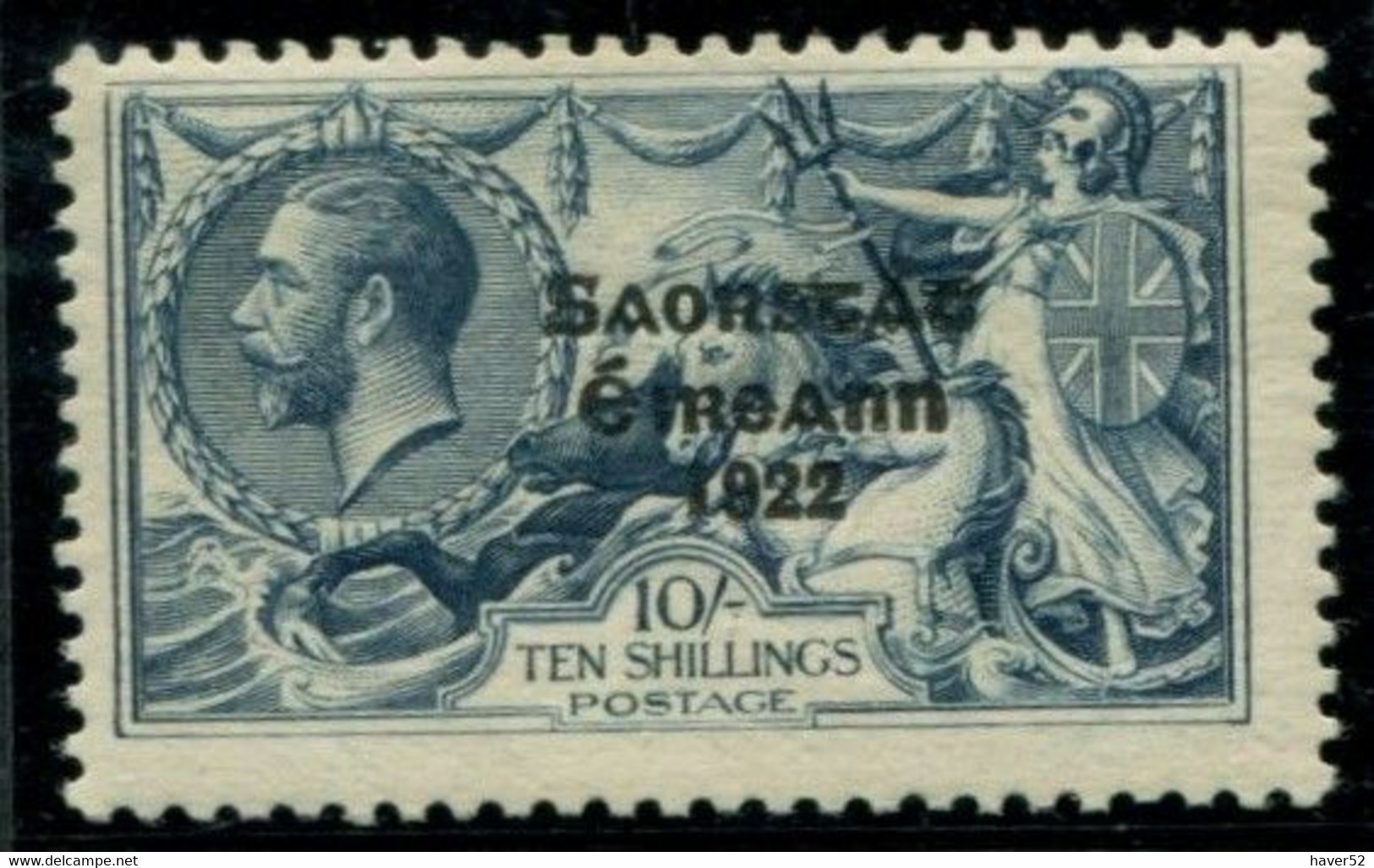 1925 Seahorse OVERPRINT 10sh 1925 NARROW DATE - Mint - Neufs