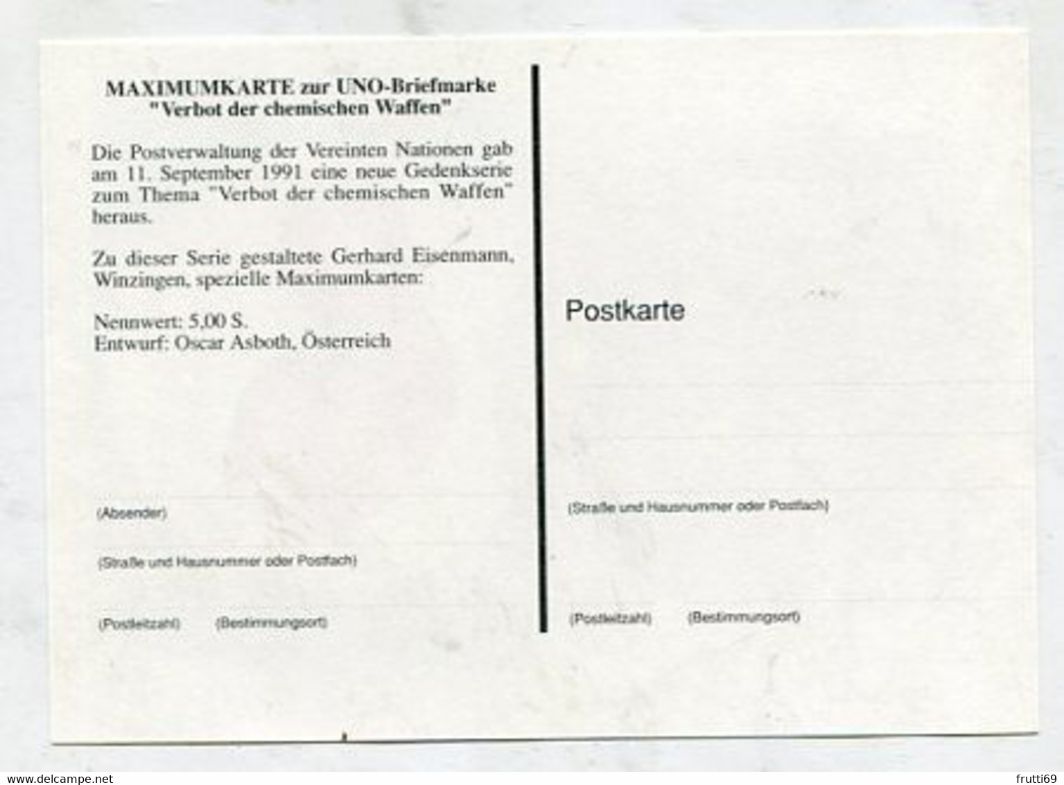 MC 099032 UNO VIENNA - Wien - Verbot Der Chemischen Waffen - Maximum Cards