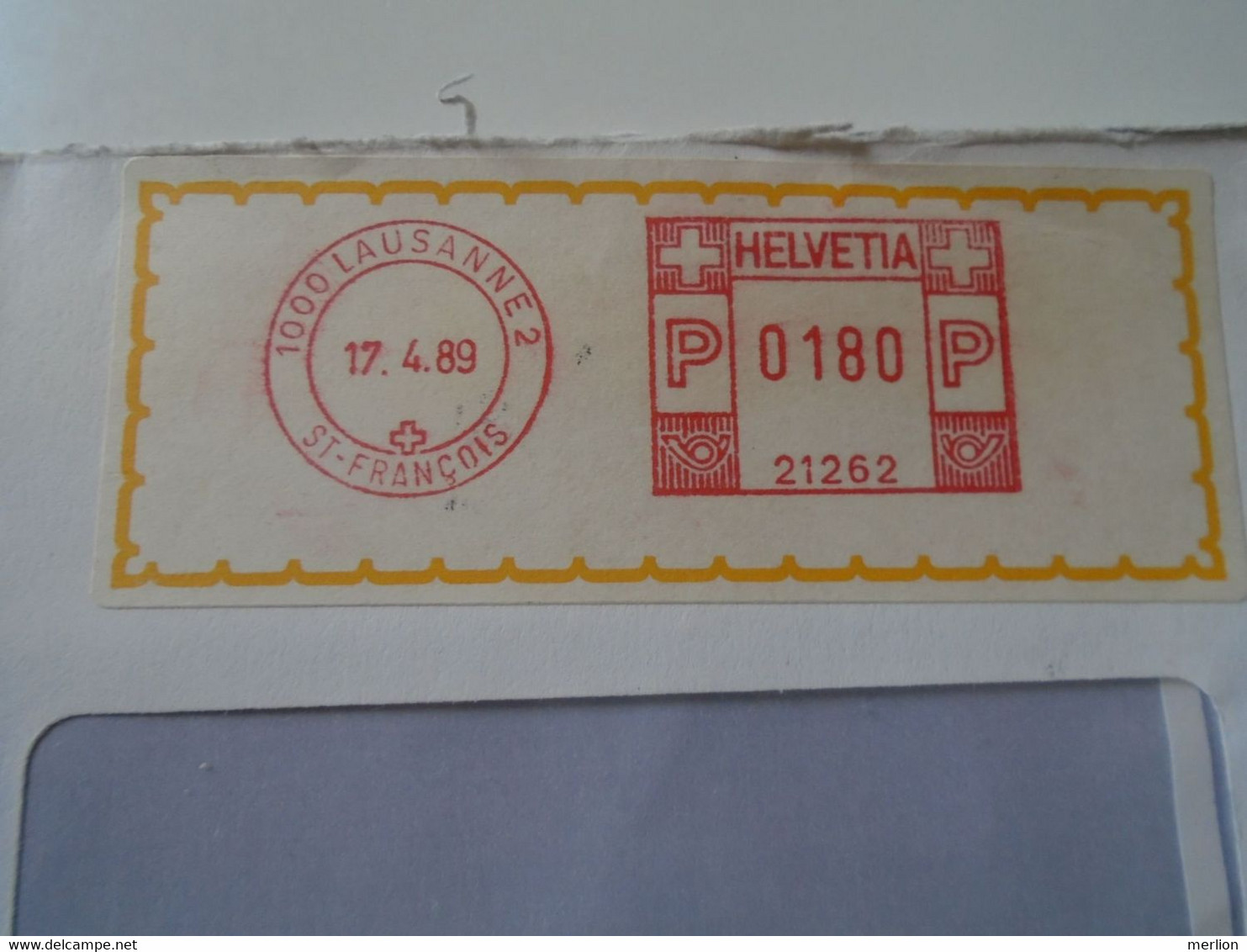 ZA401.2 Switzerland Suisse -cancel 1989  Lausanne -Codefine S.A.  - Ema -red Meter - Frankiermaschinen (FraMA)