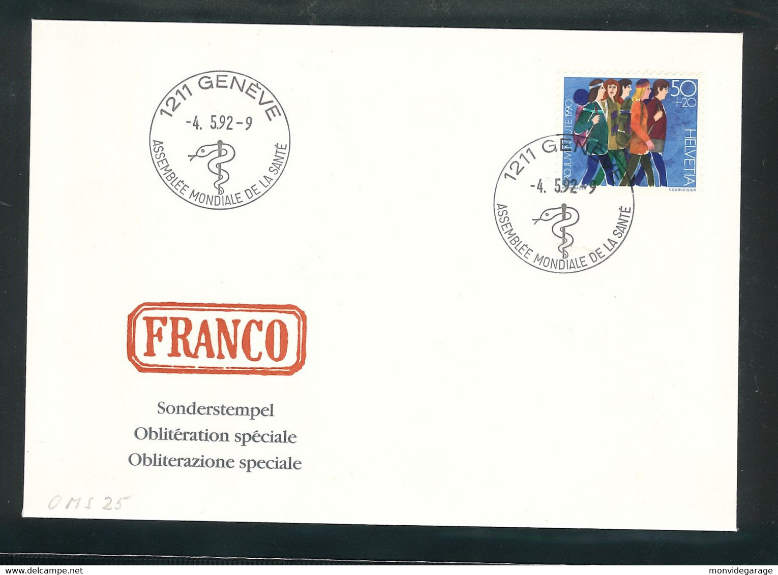 Assemblée Mondiale De La Santé - Oblitération Spéciale - 04 05 1992 - Premier Jour - Genève - OMS - 46/1 - OMS