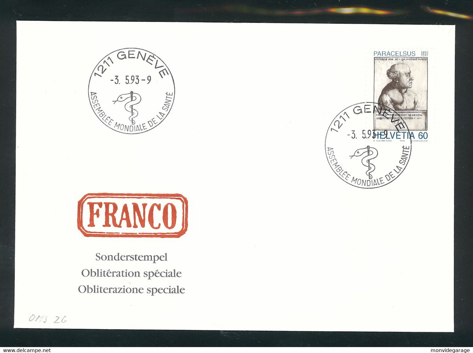 Assemblée Mondiale De La Santé - Oblitération Spéciale - 03 05 1993 - Premier Jour - Genève - OMS - 46/2 - OMS