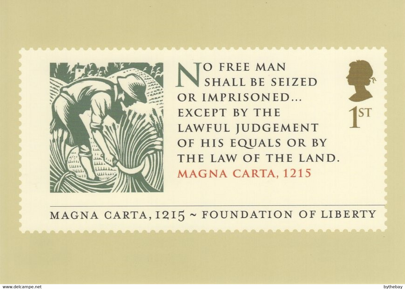 Great Britain 2015 PHQ Card Sc 3403 1st Farmer, Magna Carta Quote - Tarjetas PHQ