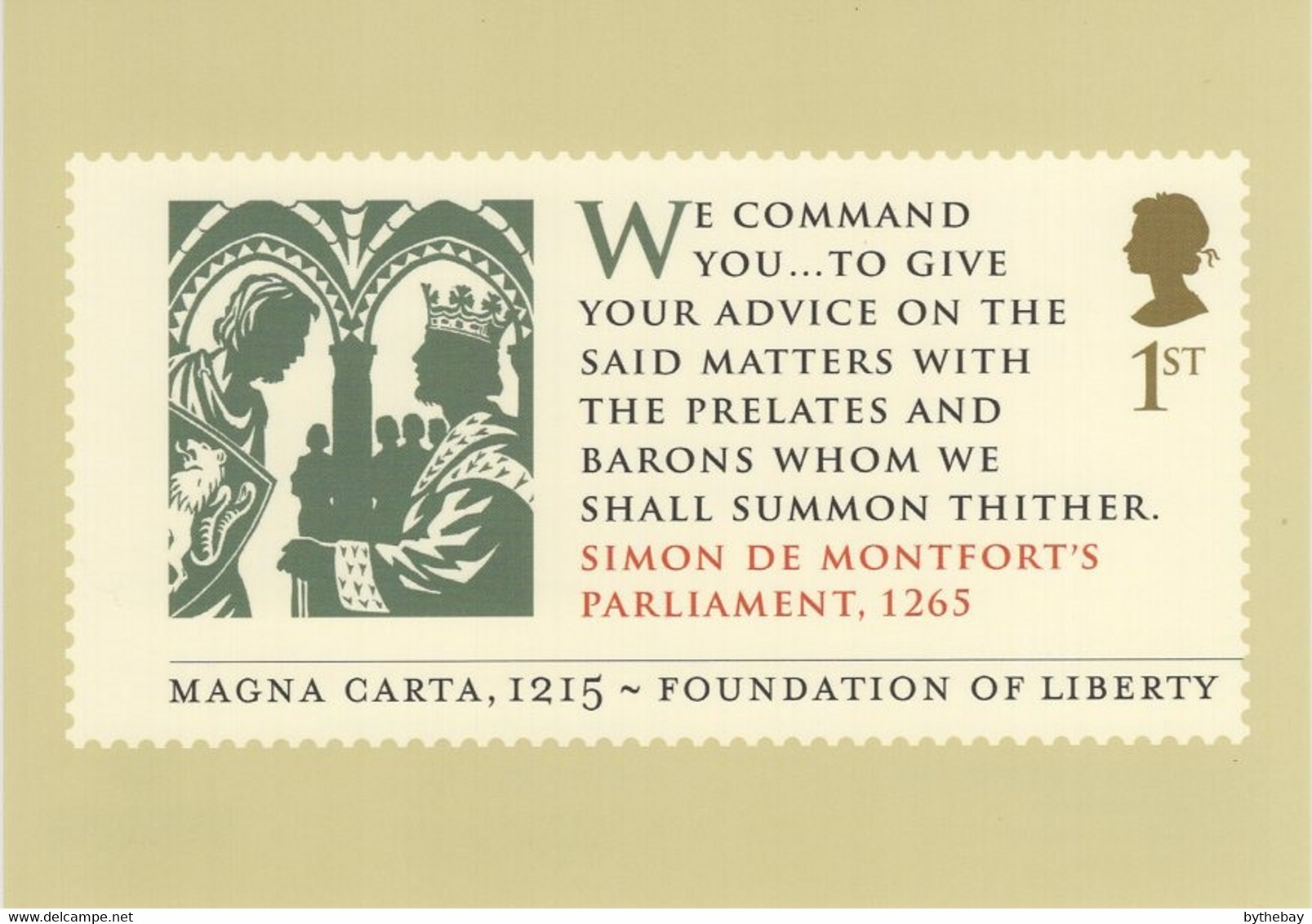 Great Britain 2015 PHQ Card Sc 3404 1st King, Simon De Montfort's Parliament Quote - Tarjetas PHQ