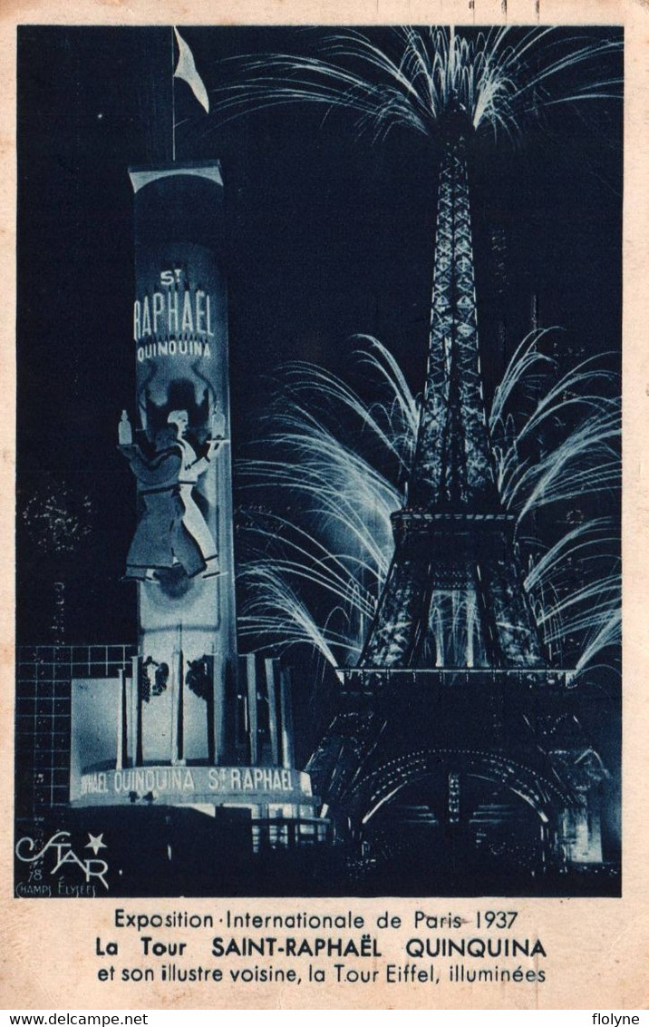 Pub Publicité - SAINT RAPHAËL QUINQUINA - La Tour Pendant Exposition Internationale De Paris 1937 - Werbepostkarten