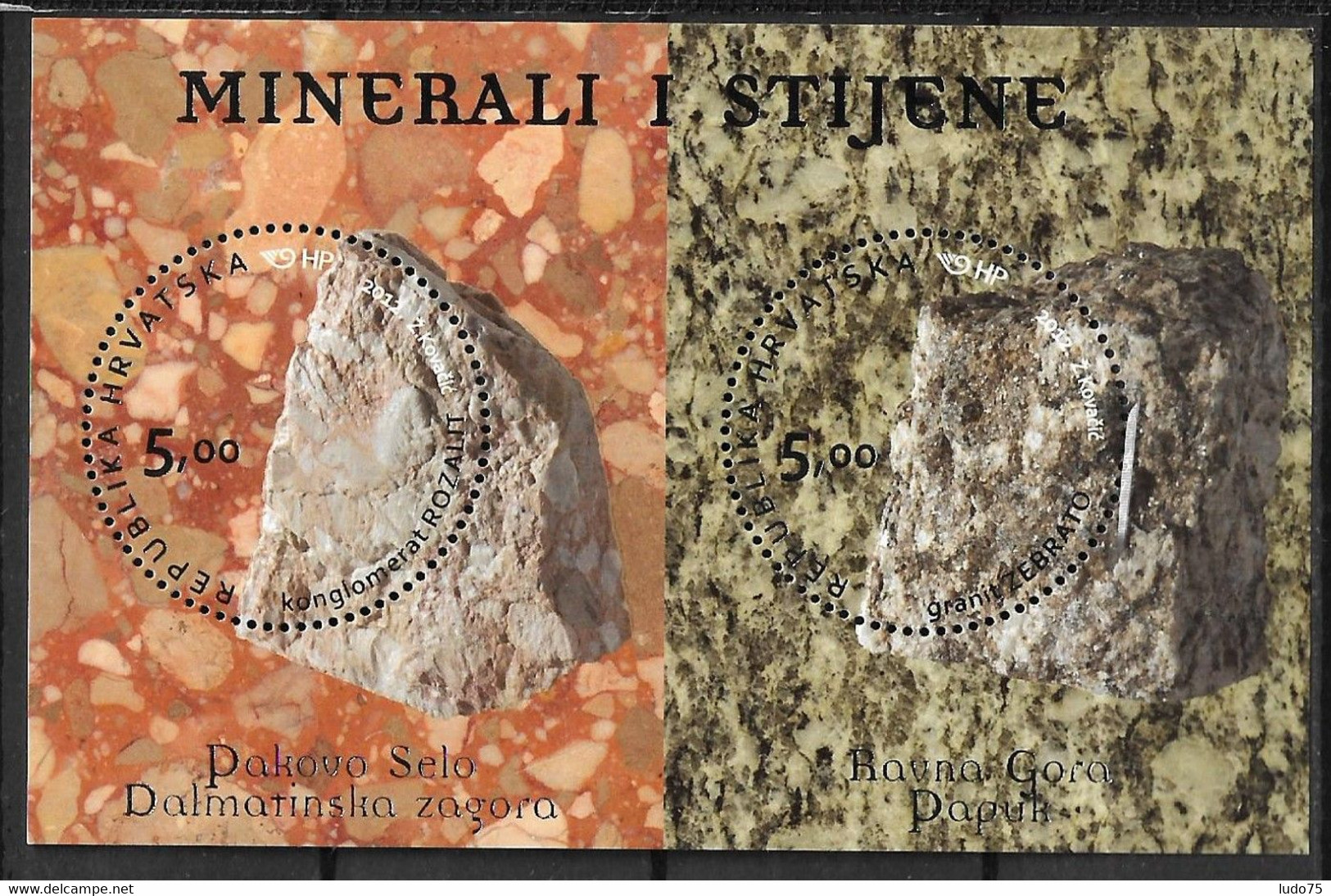 CROATIE CROATIA KROATIEN Mineraux Minerals Bloc Block Sheetlet ** 2012 - Minéraux