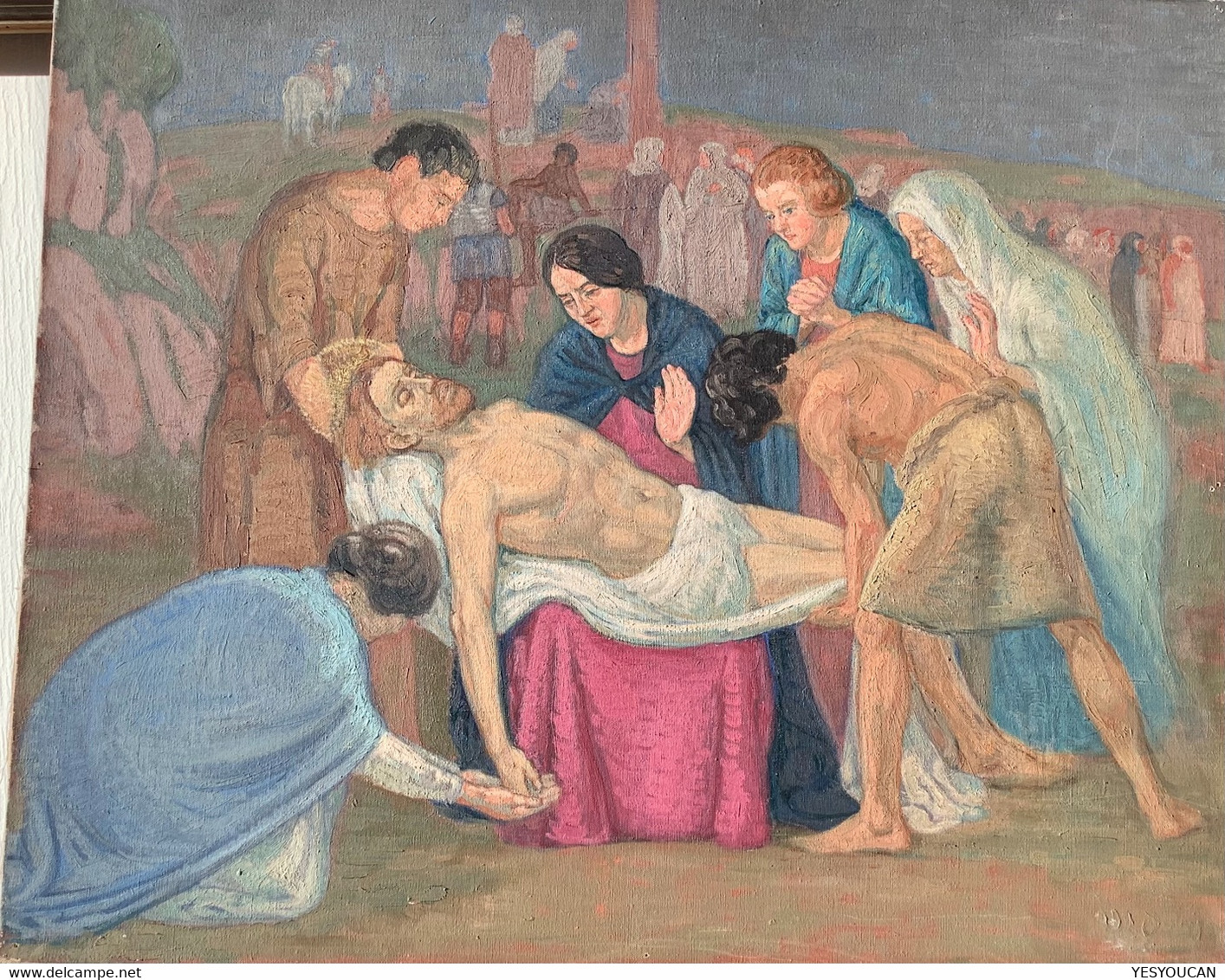 Louis Uldry(1878-1960)peinture LA PASSION DU CHRIST>Musée De Carouge  (art Suisse Genéve Painting Jesus Schweizer Kunst - Huiles