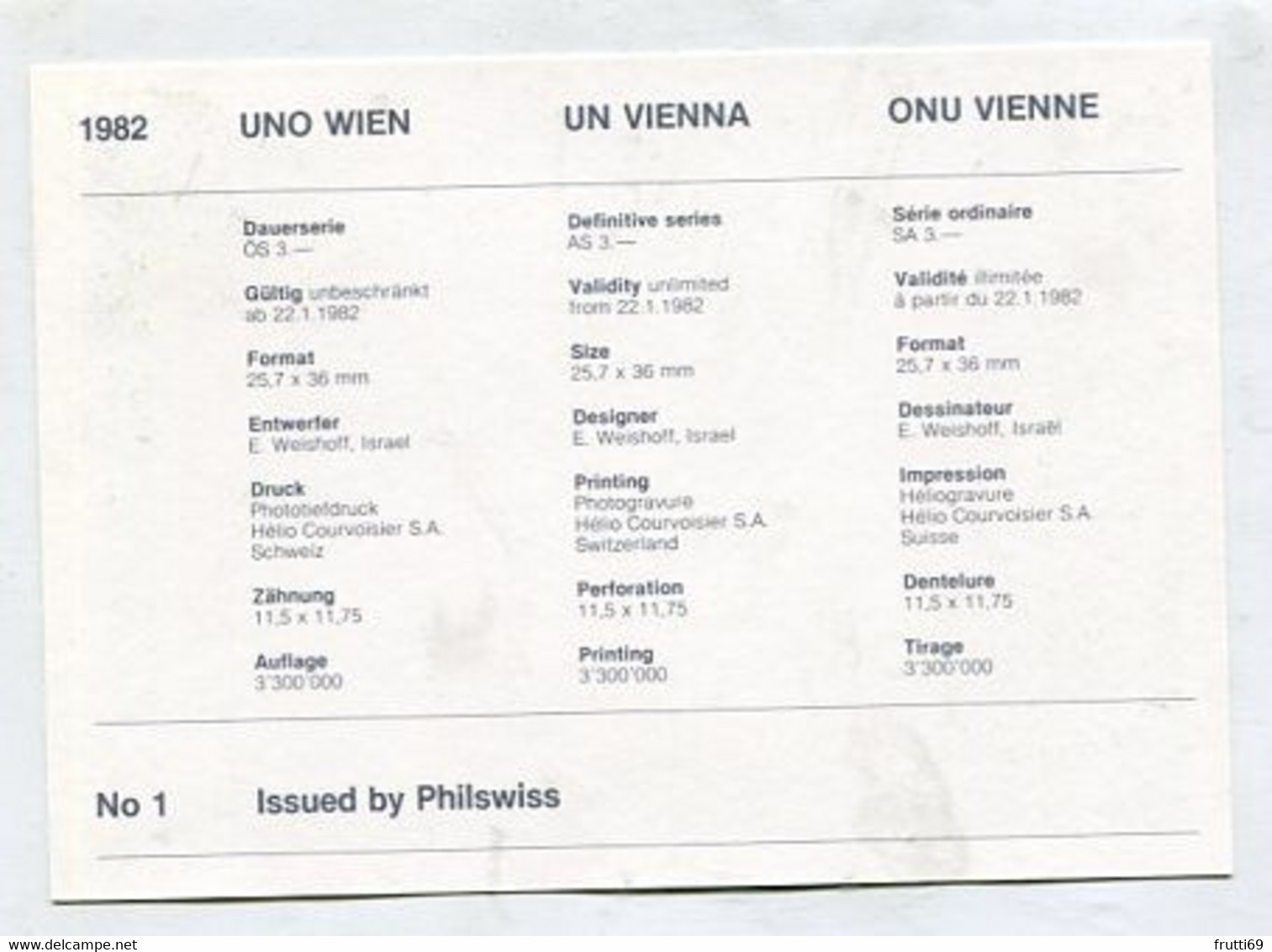 MC 099093 UNO VIENNA - Wien - Dauerserie  - 1982 - Maximum Cards