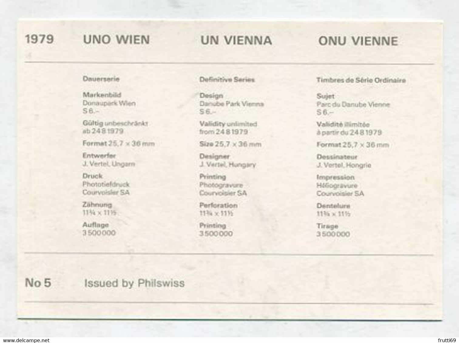 MC 099111 UNO VIENNA - Wien - Dauerserie  - 1979 - Cartes-maximum