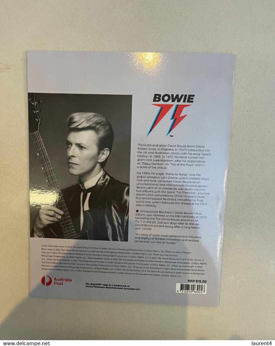 (folder 19-12-2022) Australia Post - (David) Bowie (with 1 Cover) Postmarked 15-3-2022 - Presentation Packs