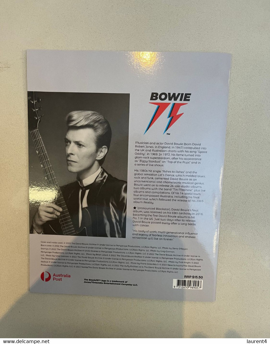 (folder 19-12-2022) Australia Post - (David) Bowie (with 1 Cover) Postmarked 15-3-2022 - Presentation Packs