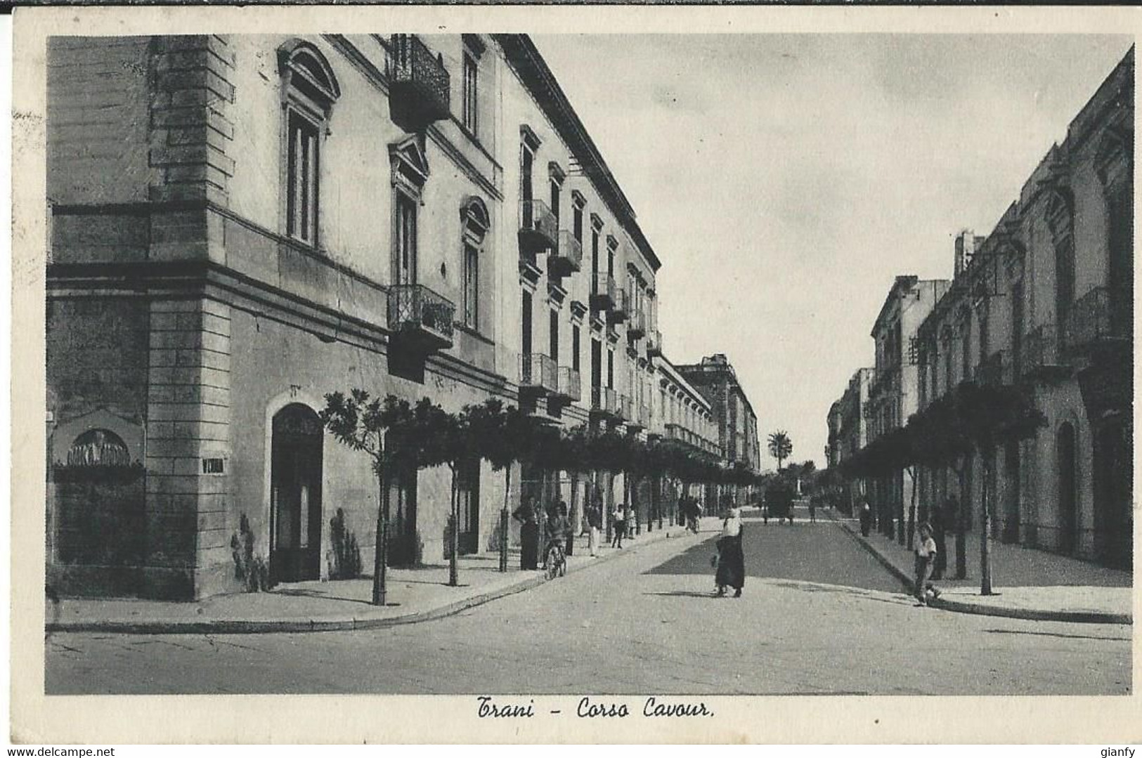 TRANI CORSO CAVOUR  1937 ANIMATA - Trani