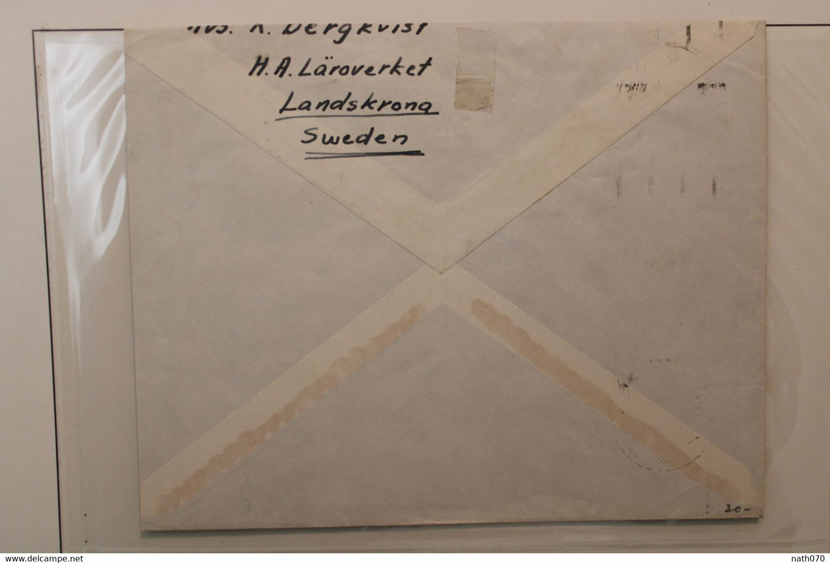 Suede 1930 Landskrona Sverige Sweden Cover Air Mail Par Avion Luftpost Flugpost Registered Recommandé Reco - Brieven En Documenten