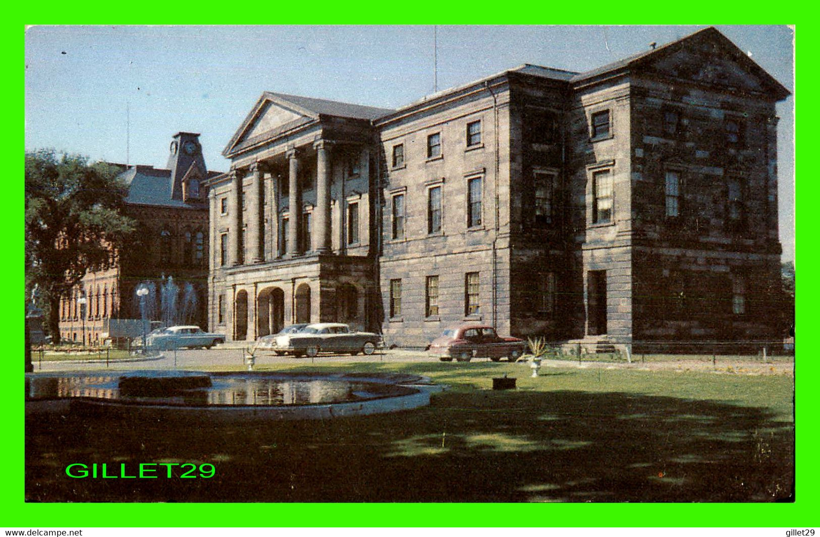 CHARLOTTETOWN, P.E.I. - PROVINCIAL BUILDING - ANIMATED WITH OLD CARS -  LITHO BY ESTERN PHOTO ENGRAVING LTD - - Charlottetown