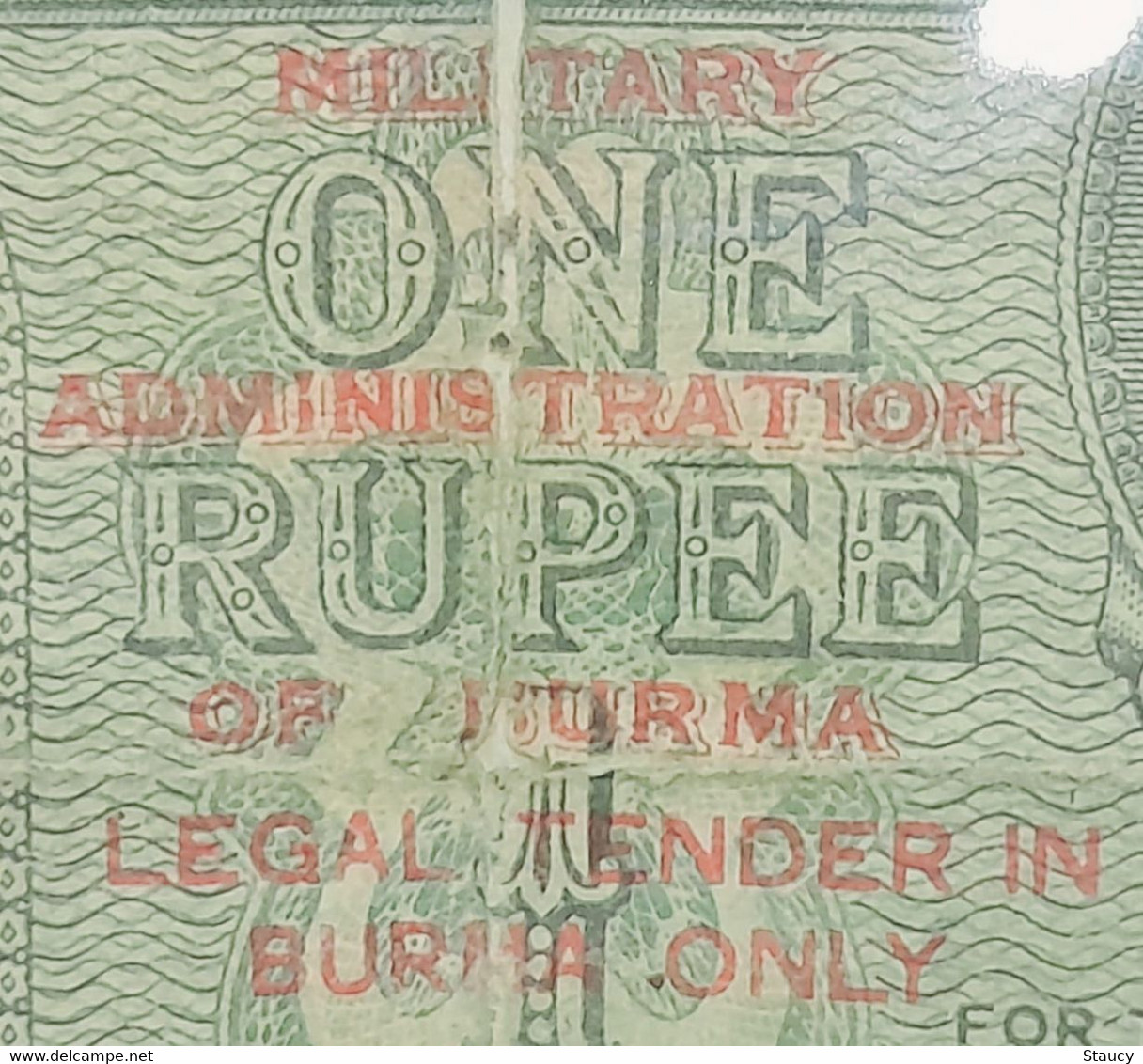 British India / BURMA 1940 King George KGVI Rs.1 One Rupee C E Jones "Ovpt. BURMA LEGAL TENDER" As Per Scan - Inde