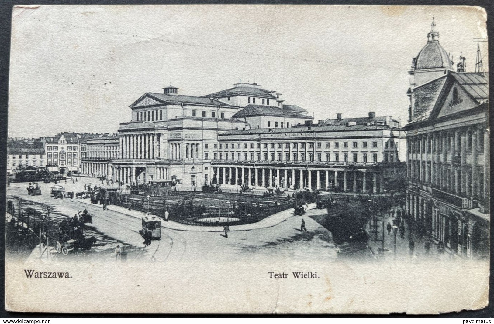 Poland  1907 Russian Period Warsaw 8.10.1907 Nice Postcard Teatr Wielki - Cartas & Documentos