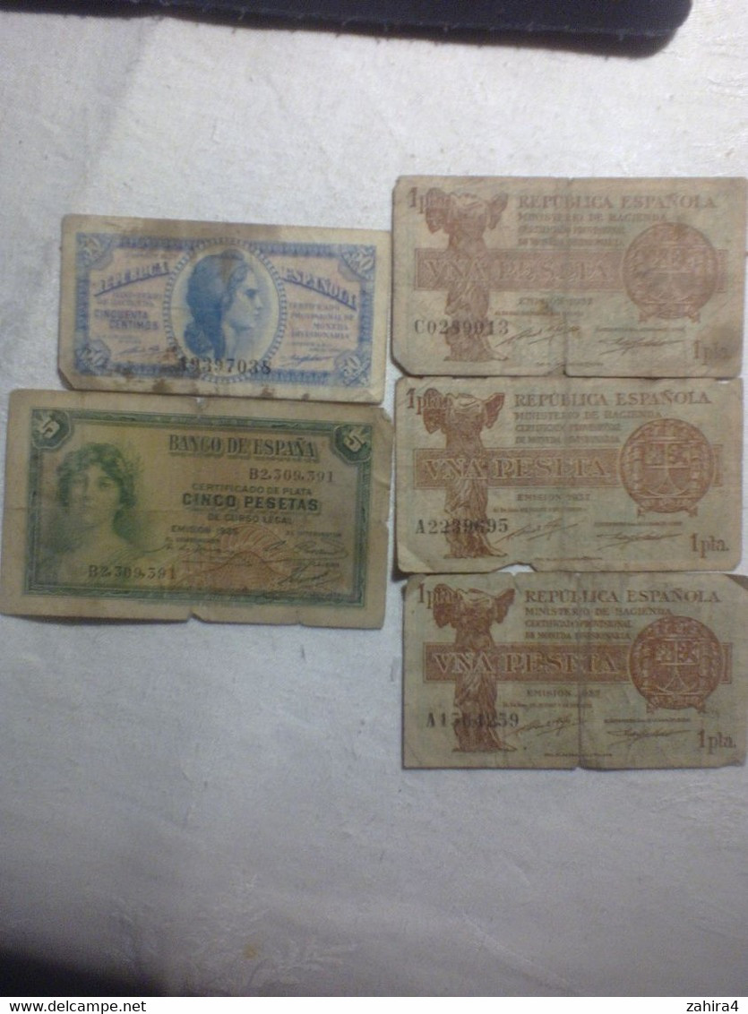 République & Régence 1935 - 37 - 1  5  & 50 Pesetas - [ 9] Collezioni