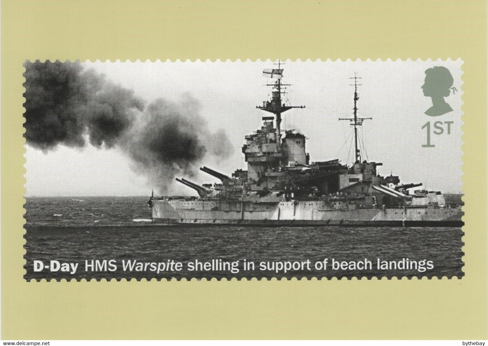 Great Britain 2019 PHQ Card Sc 3854 1st D-Day HMS Warspite Shelling - Carte PHQ