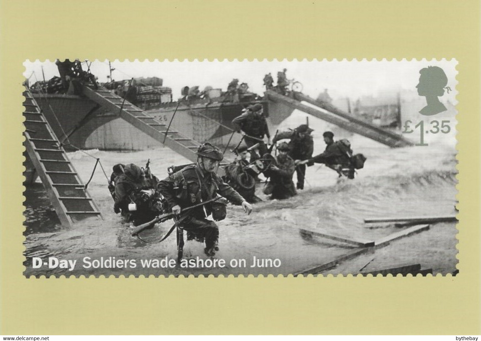 Great Britain 2019 PHQ Card Sc 3856 1.35pd D-Day Soldiers Wade Onto Juno - Cartes PHQ